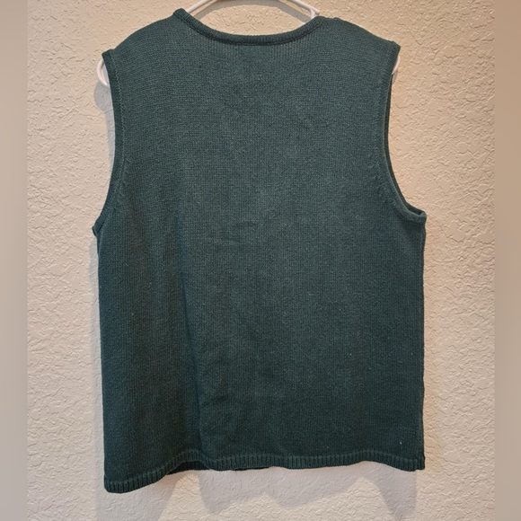 Southern Lady Knit Sweater Vest Size L Green Button up Birds Cardinal Grannycore - Picture 4 of 6